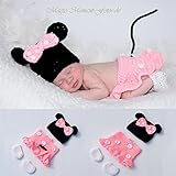 PANCY ベビー服 ベビー用 ミニー コスチューム 寝相アート 新生児 着ぐるみ 三点セット 出産祝い プレゼント ピンク