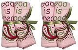 手動神はGreat God Is Good Girls Burp Cloths、ピンク、13 x 16 " – 2のセット2
