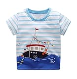 Beilei Creations 男児用 夏 コットン ストライプ Tシャツ、半袖Tシャツ 服 US サイズ: 18-24 Months カラー: マルチカラー