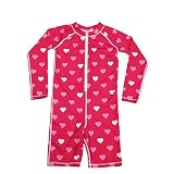 ゼットアンド ゼット（Z&Z）ベビー水着　子供水着　長袖ワンピース水着　紫外線対策　UVカット (Ｌ, ピンク)