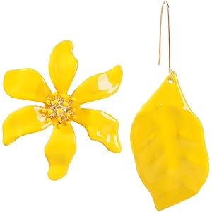 ピアス レディース Foreted ボヘミア風 非対称性 花葉 イヤリング ピアス風 シンプル 両耳用 イヤリング 韓国 ファッション プレゼント 人気 イアリング 可愛い スタッドピアス 揺れる ギフト 誕生日 妻 友達 友人