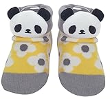 ツイン ベビーソックス パンダマスコット付 11~13cm 北欧花柄 グレー