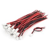 uxcell ジャンプワイヤ JSTコネクターワイヤ 100mm長さ ケーブルワイヤ JST-XH 2.0mm 2つの端子 メス ソケットコネクタ 43個入り