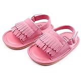 ゴシレ Gosear かわいい タッセルスタイル ラバーソール サンダル 乳児の赤ちゃん ベビー女靴 シューズ 合う 0ヶ月から6ヶ月の赤ちゃん ピンク サイズ12