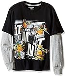 Teenage Mutant Ninja Turtles Big Boys' Long Sleeve T-Shirt Shirt Twofer Black Large/14/16 [並行輸入品]