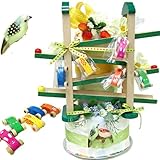 【木のおもちゃスロープ３段オムツケーキ『森の贈り物』】赤ちゃんに安心な木製玩具付きおむつケーキ M