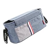 Enjoygojp ベビーカー用バッグ ベビー バッグ　ベビーカー ドリンク ホルダー ポケット オーガナイザー 大容量 収納力抜群 取り外し可能なポーチ付 哺乳瓶、お菓子、ウェットティッシュ 万能ベ