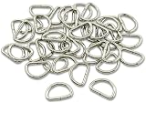 2[D13] 80個入 Dカン 13mm Dリング D環 内径13mm レザークラフト 金具 キーホルダー パーツ バッグ ストラップ 金具 D型 カン／ 内径13mm,ニッケルシルバー