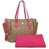 (コーチ) COACH コーチ バッグ アウトレット COACH F35414 IMCMY ラグジュアリー シグネチャー ベビー バッグ マザズーバッグ カーキ/ピンクルビー[並行輸入品]