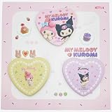 NETFLIXシリーズ My Melody Kuromi ハート型缶バッジ3個セット Netflix