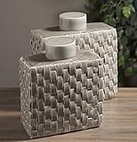 IMAX Corporation 64243-2 Sophie Woven Ceramic Canisters - Set of 2
