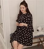 マタニティウェア 服 ワンピース 夏 プリント ゆったり カジュアル ワンピース 妊婦服 産前 産後 レディース マタニティワンピース L ブラック