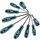 ORIA ドライバーセット 貫通ドライバー S2鋼 ボールグリップ 静電気防止 滑り止めハンドル 2WAY省力タイプ 磁石付き プラスドライバー マイナスドライバー 9本セット 収納バック付き