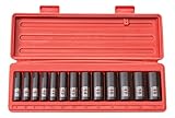 TEKTON 47926 3/8-Inch Drive Deep Impact Socket Set, 7-19mm, Metric, Cr-V, 12-Point, 13 Sockets [並行輸入