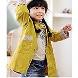Candykids 子供 ウインドブレーカー 女の子 キッズ パーカー ジャンパー ジャケット ガールズ 子供ファッション服　女の子服 (９０cm, イエロー)
