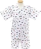 男の子 女の子 プリント柄 甚平【726-244】90cm ホワイト(車柄)