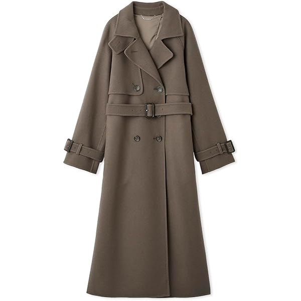 Amazon.co.jp: [セルフォード] ウール混ロングトレンチコート