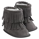 ゴシレ Gosear 幼児 女の子 男の子 冬 温かみ 雪の起動 タッセル ベビー 新生児 ブーツ 靴 ため 12-18ヶ月 赤ちゃん 深い グレー色 L
