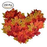 atpwonz 150ピースMaple Leaves人工Autumn FallマルチカラーMaple Leaves Great秋テーブルScatters for Fallパーティーや結婚式祭( 8 c