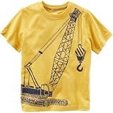 Carter's(カーターズ) コンストラクショングラフィックティ イエロー トップス半袖Tシャツ 7歳【並行輸入】