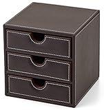 BASIC ステッチ が おしゃれ レザー 調 引出し 3段 (裏に隠し扉付き) BS-5