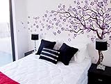 Pop Decors Dark Brown/Lavender/Lilac Go Left Cherry Blossom Tree Beautiful Wall Stickers for Kids Ro