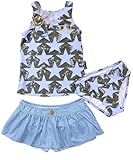 キッズ・ジュニア RUSS-K 女の子用セパレート水着3点セットsw1703 130cm ブルー