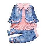 YYAレジャー春トレンド3 Pieces Sets Tシャツ&カウガールスーツ(パックof 3 ) US サイズ: 3~4Years カラー: オレンジ