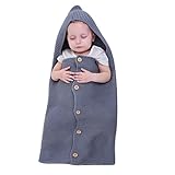 oenbopo ベビー用寝袋 赤ちゃん用おくるみ　ニット製　ボタン付き　肌触りいい　出産祝い　記念撮影　ギフト　にも大人気 (グレー)