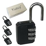Yuauy 3 pcs Black Resettable 3 Dial Digit Combination new design Password Padlock Code Lock for Suit