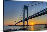 F m. Kearneyプレミアムシックラップキャンバス壁アート印刷題名verrazano-narrows Bridge At Sunset、ブルックリン、ニューヨーク市、ニューヨーク 48" x 3