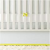 Serena & Lily Banded Linen Crib Skirt - Aqua/Citron by Serena and Lily