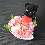 fleurcocoオリジナル ハート ネコちゃん プリザーブドフラワー ピンク