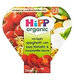 HiPP Organic Squiggly Spaghetti with Tasty Tomato & Mozzarella Sauce 1-3 Years 230g (Pack of 2) - おい