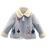 子供服 POTOJP ふわふわ キッズ服 ジャケット シャミ革絨 子供 カーディガン ラム絨 コート アニメプリント上着 長袖 子供服 女の子 男の子 幼児 アウター 春秋冬 防寒 棉服 (ライトブル