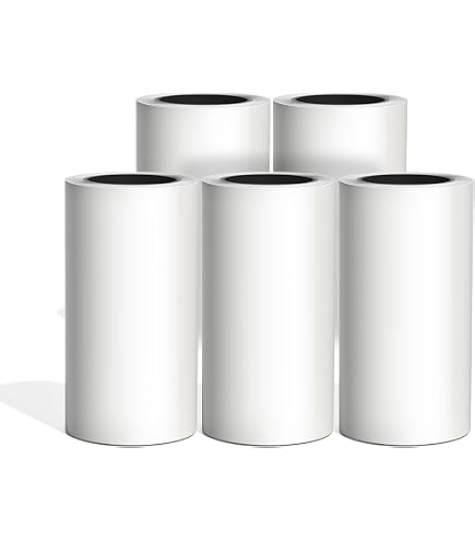 Amazon.co.jp: 感熱ロール紙 ラベルシール 56*25mm 5巻 耐水 強粘着