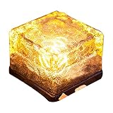 SIKIWIND ソーラーチャージLEDライト 水晶レンガ形 IP68 芝生ライト 庭園装飾 充電不要 インストール不要 自動点灯 (電球色)