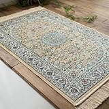 サヤンサヤン ペルシャ柄 玄関マット 室内 ロイヤルパレス14180 95×140 ベージュ 1畳 薄型