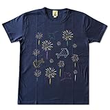 [くば笠屋] [kubagasaya] 沖縄 Tシャツ 親子お揃い メンズ レディース ペア お土産 半袖 綿100% コットン JAM MARKET 花火 ネイビー (L)