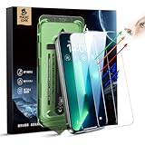 【目の疲れ軽減】MAGIC JOHN 対応 iPhone 13ProMax/14Plus 6.7インチ ガラスフィルム ブルーライトカット フィルム 2枚セット iphone 13pro max保護フィルム アンチグレア いphone13 pro max ガラスフィルム アイフォン14プラス用 9H 耐衝撃 指紋防止 スクラッチ防止 気泡レス 飛散防止 ガイド枠付き 自動吸着 貼り付けやすい