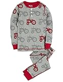 Hatley ハットレイ キッズ男の子 ボーイズ・パジャマ・ルームウエア(寝間着・部屋着)、スタイリッシュトラクター、Henley PJ 90cm 、2Y(89cm) マルチカラー 綿100% PJA