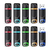 RAOYI 10パック 64GB フラッシュドライブ USB 3.0 高速メモリースティック サムドライブ ジャンプドライブ ジップドライブ データストレージとバックアップ用 (マルチカラー)