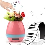 A-SZCXTOP スマート音楽植木鉢プランター　ワイヤレスBluetoothスピーカー充電式/ラウンド装飾マルチカラーLEDライトボウル花瓶