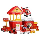 JL SHOP ブロックおもちゃ 積み木組み合わせ ビークルブロック 知育玩具 パトカーと消防車 贈り物 誕生日プレゼント