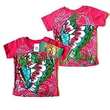 (エド・ハーディー)ED HARDY 半袖 T Tシャツ トップス 蝶々 ドラゴン / フーシア エドハーディー 0057 龍 3-6 [並行輸入品]