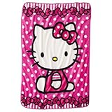 Hello Kitty, Framed Bow 46-Inch-by-60-Inch Super Plush Throw Blanket [並行輸入品]