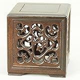 いよじ園 【盆栽卓】 箱卓透彫（中国産） ［高：8.5cm×左右8cm×奥：8cm］【盆栽道具】【花台】
