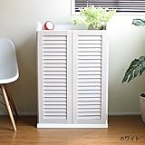 【6月上旬入荷予定】キッチンストッカー ルーバー ルーバー扉 スリム 収納 60cm幅 北欧 スタイル ホワイト NCHK3140WH