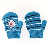 ふわもこキッズミトン手袋　働く乗り物シリーズ　ボーダー柄　消防車　ブルー