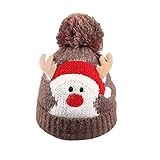 CCHLO　ベビーニット帽子　クリスマス　赤ちゃん　男女兼用　防寒　保温 (茶褐色)